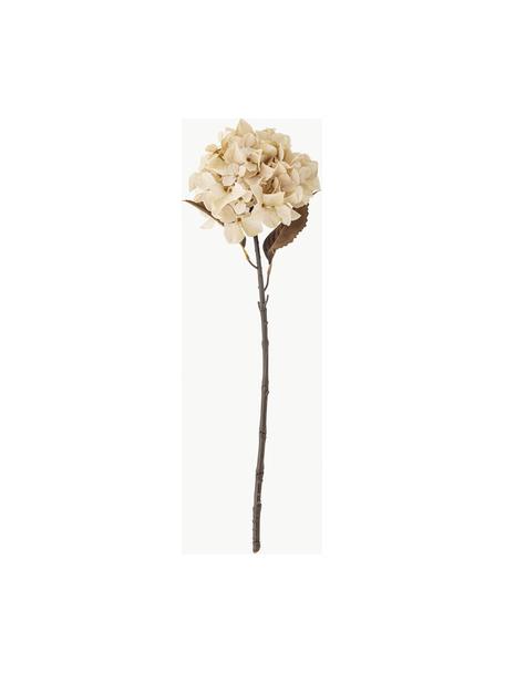 Kunstblume Hortensie, Kunststoff, Polyester, Metall, Cremeweiss, Olivgrün, L 65 cm