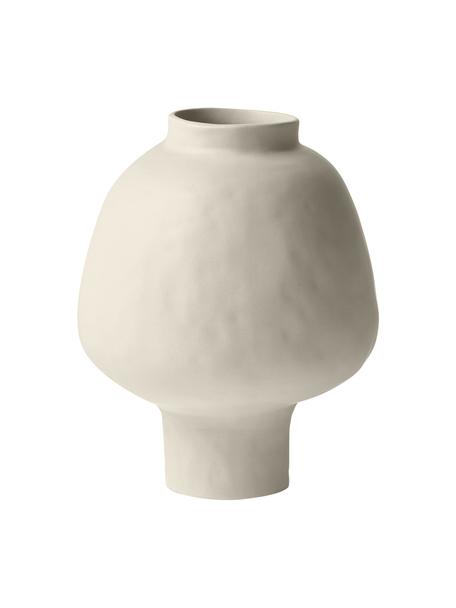 Jarrón artesanal de cerámica Saki, Cerámica, Blanco crema, Ø 25 x Al 32 cm