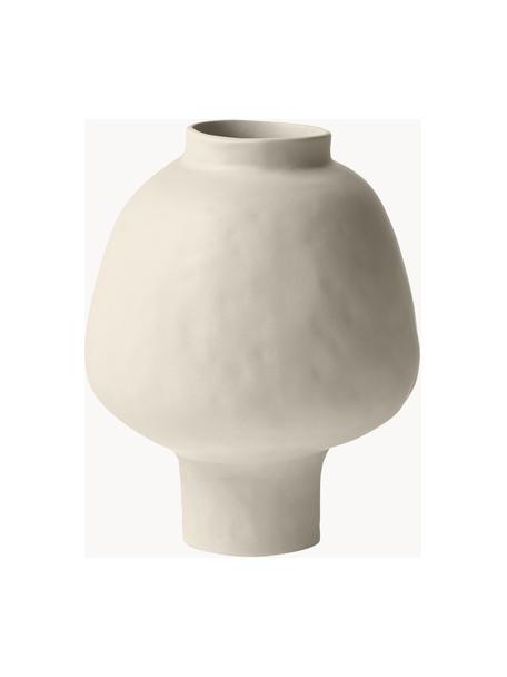 Jarrón artesanal de cerámica de diseño Saki, Cerámica, Beige claro, Ø 25 x Al 32 cm