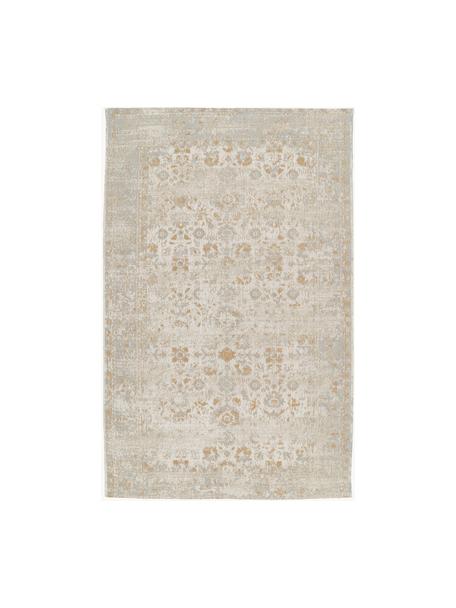 Tapis chenille vintage tissé main Loire, Tons beiges, larg. 120 x long. 180 cm (taille S)