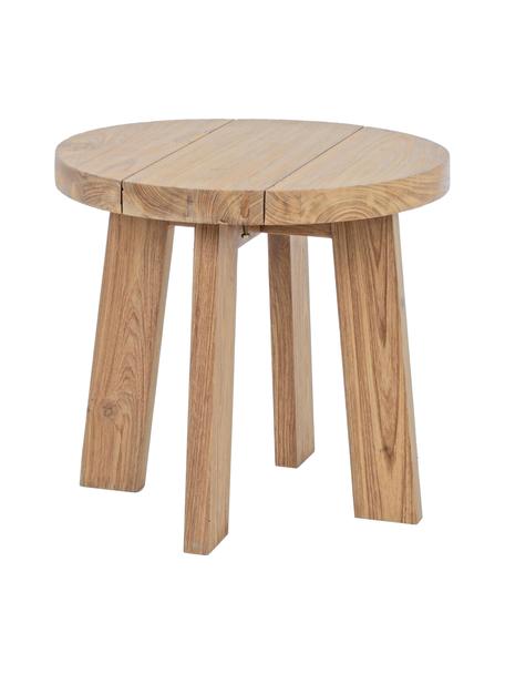 Ogrodowy stolik kawowy z drewna tekowe Bolivar, Drewno tekowe, jasne, lakierowane, Brązowy, Ø 50 x W 45 cm