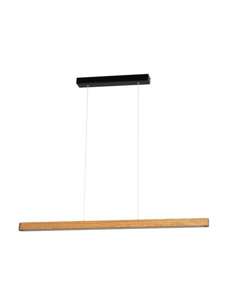 Závěsné LED svítidlo z borovicového dřeva Forestier, Borovicové dřevo, černá, Š 90 cm, V 7 cm