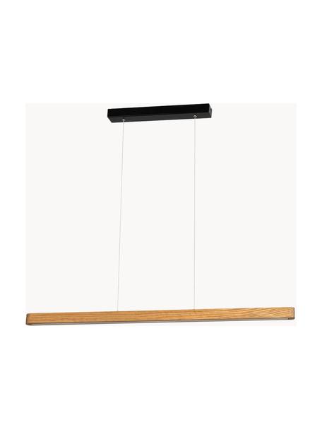 Suspension LED en bois de pin Forestier, Bois de pin, noir, larg. 90 x haut. 7 cm