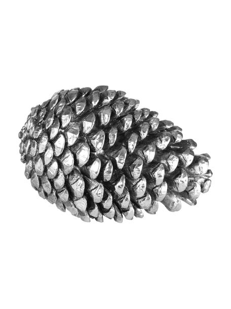 Handgemaakte decoratieve dennenappel Pine H 15 cm, Kunststof, Zilverkleurig, Ø 10 x H 15 cm