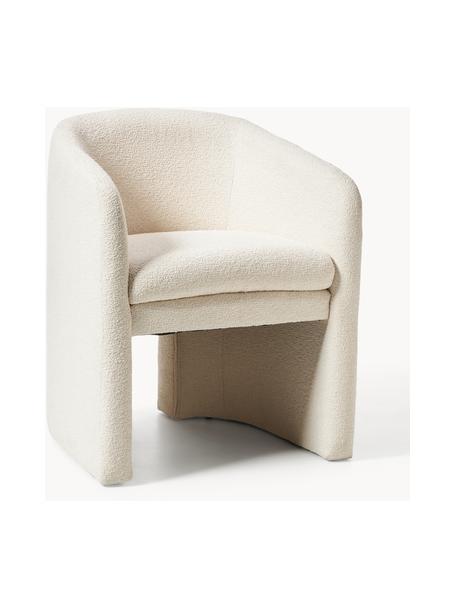 Fauteuil en bouclette Mairo, Bouclette beige clair, larg. 63 x prof. 63 cm