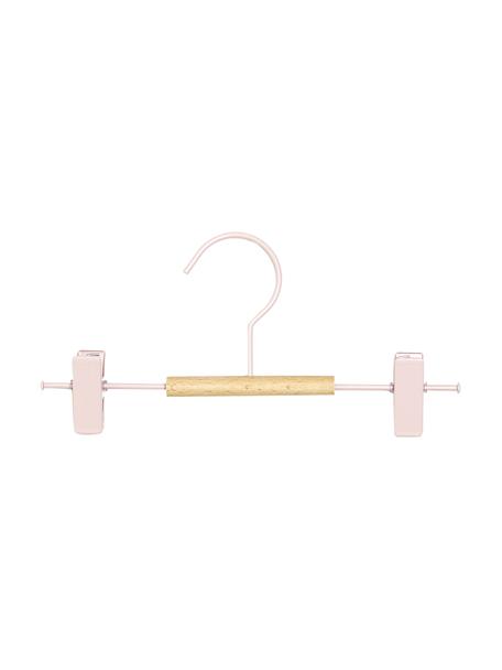 Kleerhanger Kids Clip, 5 stuks, Hout, gepoedercoat staal, Roze, B 25 x H 12 cm