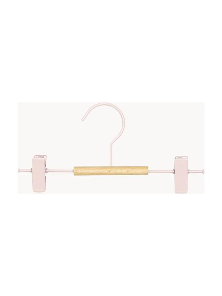 Kleerhanger Kids Clip, 5 stuks, Hout, gepoedercoat staal, Roze, B 25 x H 12 cm