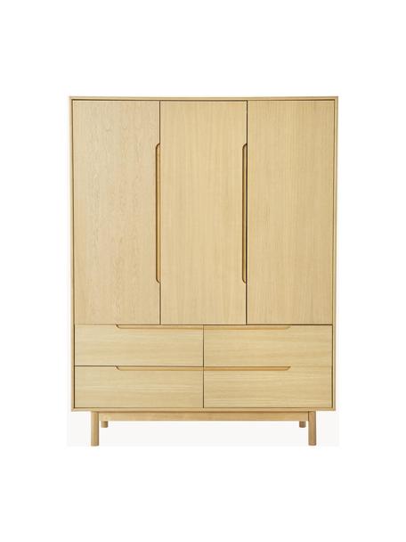 Armoire scandinave 3 portes Cassy, Bois clair, larg. 148 x haut. 195 cm