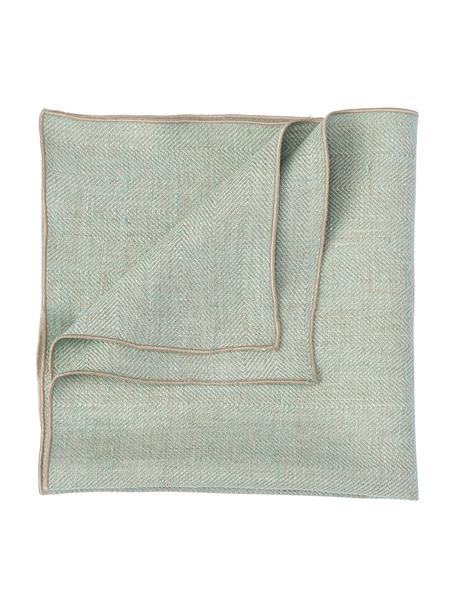Ľanové obrúsky so vzorom rybej kosti Audra, 6 ks, 100 % ľan, Zelená, béžová, Š 46 x D 46 cm