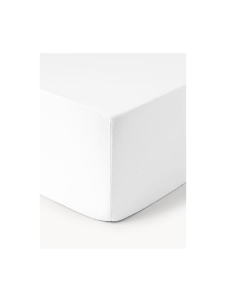 Boxspring-Spannbettlaken Airy, gewaschenes Leinen, Weiß, B 180 x L 200 cm, H 35 cm