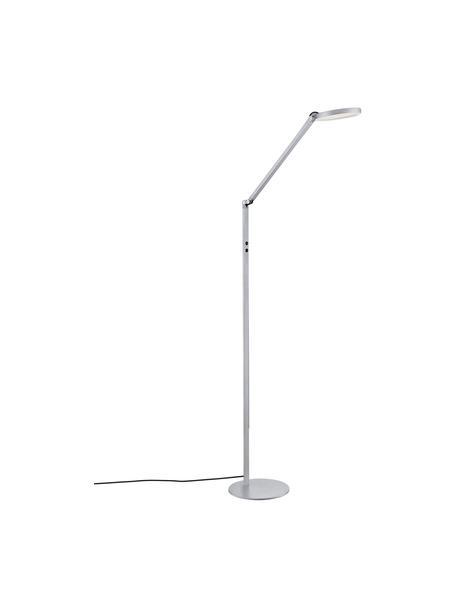 Dimbare LED leeslamp Regina, Lampenkap: metaal, methacrylaat, Lampvoet: metaal, Diffuser: kunststof, Zilverkleurig, 60 x 160 cm