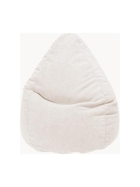 Bouclé-Sitzsack Woolly, Bezug: Bouclé (100 % Polyester) , Bouclé Off White, Ø 70 x H 110 cm