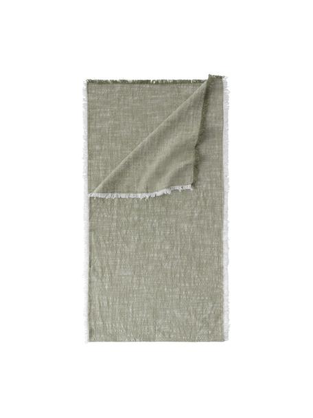 Runner in cotone verde Ivory, 100% cotone, Verde, Larg. 40 x Lung. 150 cm