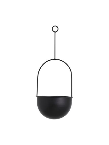 Maceta colgante de metal Torcello, Metal recubierto, Negro, Ø 19 x Al 50 cm