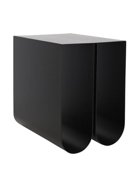 Kovový pomocný stolík Curved, Oceľ s práškovým náterom, Čierna, Š 26 x V 36 cm