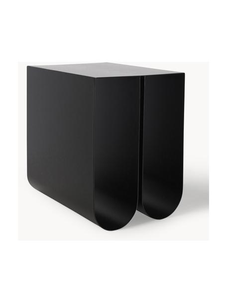 Mesa auxiliar de metal Curved, Acero con pintura en polvo, Negro, An 26 x Al 36 cm