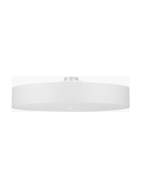 Plafoniera grande fatta a mano Herra, Paralume: tessuto, Disco diffusore: vetro, Bianco, Ø 80 x Alt. 20 cm