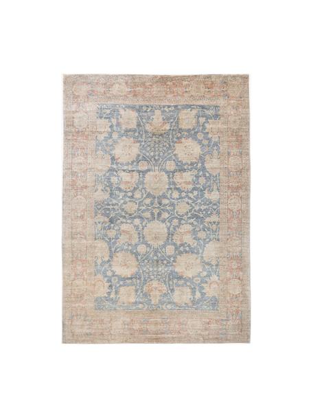 Teppich Mara mit Ornament-Muster, 100 % Polyester, Blau, Apricot, Bunt, B 80 x L 150 cm (Größe XS)
