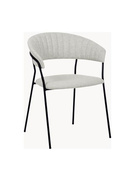 Sillas tapizadas Belle, 2 uds., Tapizado: 70% poliéster, 30% acríli, Asiento: polipropileno, Patas: acero con pintura en polv, Tejido gris claro, negro, An 57 x F 54 cm