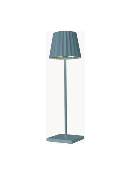 Lampada dimmerabile mobile da tavolo per esterni blu Trellia, Paralume: alluminio rivestito, Blu, nero, Ø 12 x Alt. 38 cm