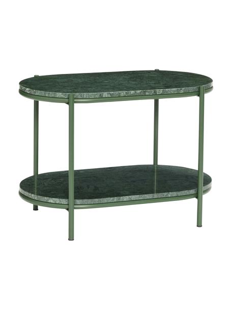 Oválný mramorový odkládací stolek Nusa, Tmavě zelená, Š 58 cm, V 40 cm