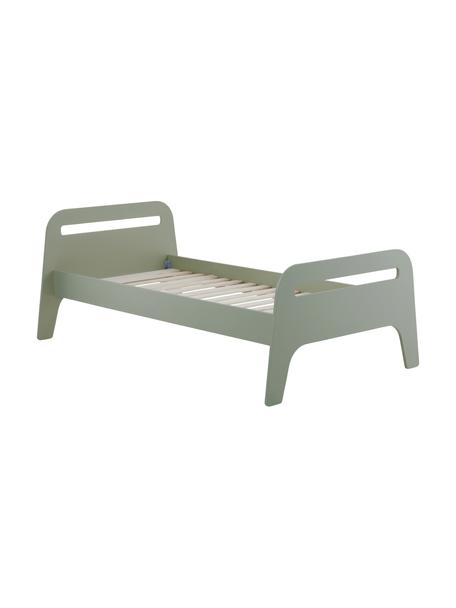 Dřevěná dětská postel Jibbo, 90 x 200 cm, MDF deska (dřevovláknitá deska střední hustoty), překližka, Šedozelená, Š 90 cm, D 200 cm