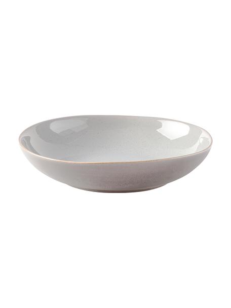 Hluboké talíře s reaktivní glazurou Hali, 4 ks, Glazovaná kamenina, Modrošedá s hnědým okrajem, Ø 21 cm, V 5 cm