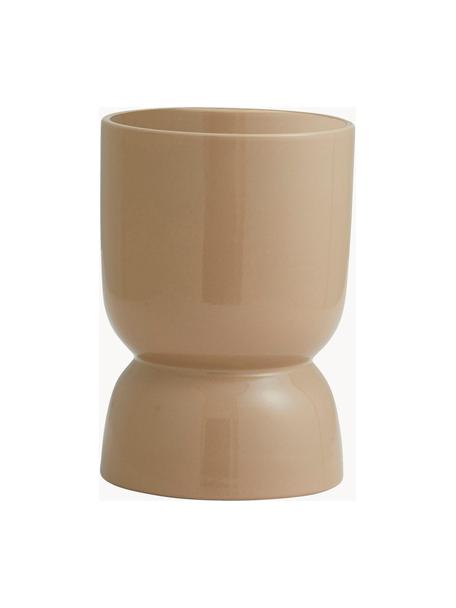 Macetero Ajon, Cerámica, Beige, Ø 14 x Al 20 cm
