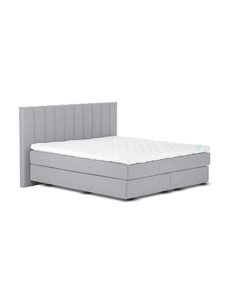Łóżko kontynentalne premium Lacey, Nogi: lite drewno bukowe, lakie, Szary, S 200 x D 200 cm