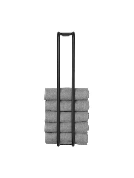 Porte-serviettes en métal Modo, Métal, enduit, Noir, larg. 7 x haut. 42 cm
