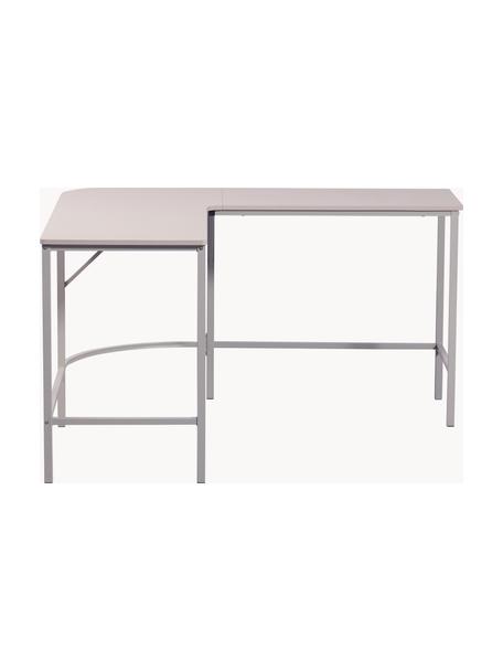 Rohový psací stůl ze dřeva a kovu Mike, Světle béžová, Š 135 cm, H 135 cm