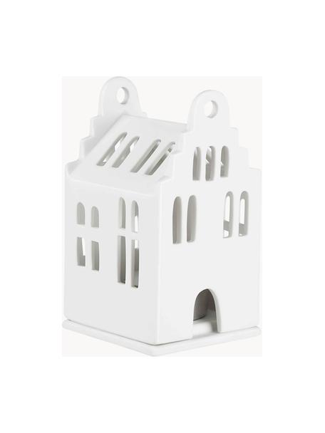 Świecznik domek z porcelany Living, Porcelana, Biały, S 7 x W 11 cm