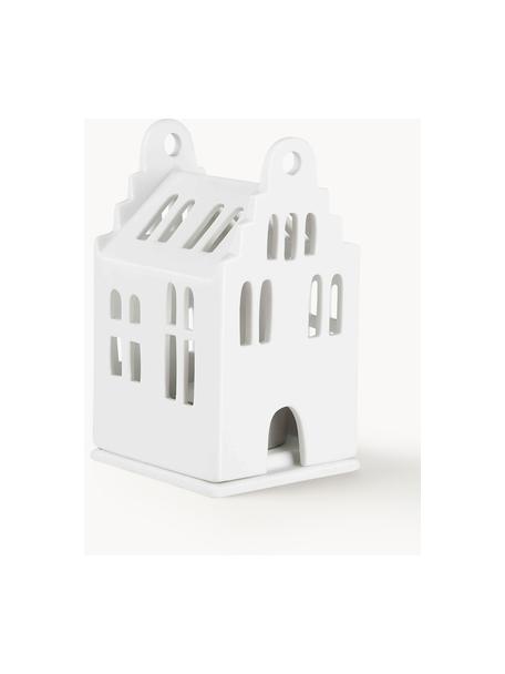 Świecznik domek z porcelany Living, Porcelana, Biały, S 7 x W 11 cm