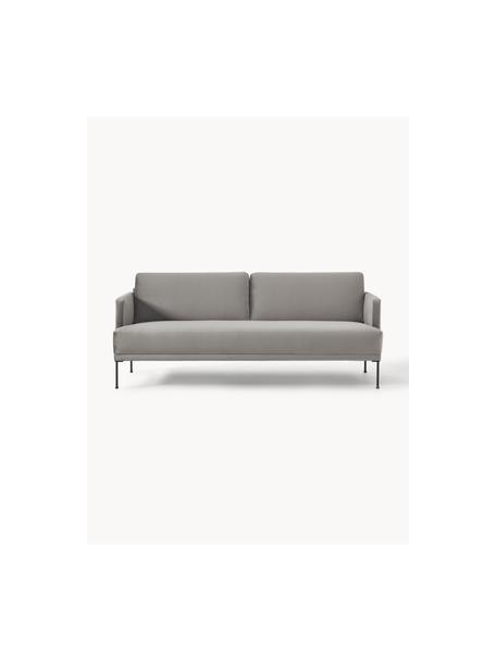 Samt-Sofa Fluente (3-Sitzer), Bezug: Samt (Hochwertiger Polyes, Gestell: Massives Kiefernholz, Füße: Metall, pulverbeschichtet, Samt Grau, B 196 x T 85 cm