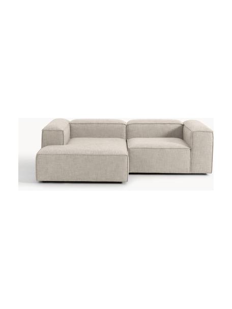 Modulares Ecksofa Lennon aus Leinen-Mix, Bezug: 50 % Viskose, 25 % Leinen, Gestell: Fichtenholz, Sperrholz, m, Leinen-Mix Grau, B 238 x T 180 cm, Eckteil links