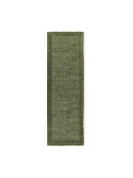 Tapis à poils ras Kari, 100 % polyester, certifié GRS, Vert, larg. 80 x long. 250 cm