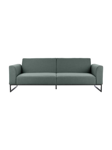 Slaapbank Josephine (3-zits), Frame: massief grenen en multipl, Geweven stof groen, B 238 x H 85 cm