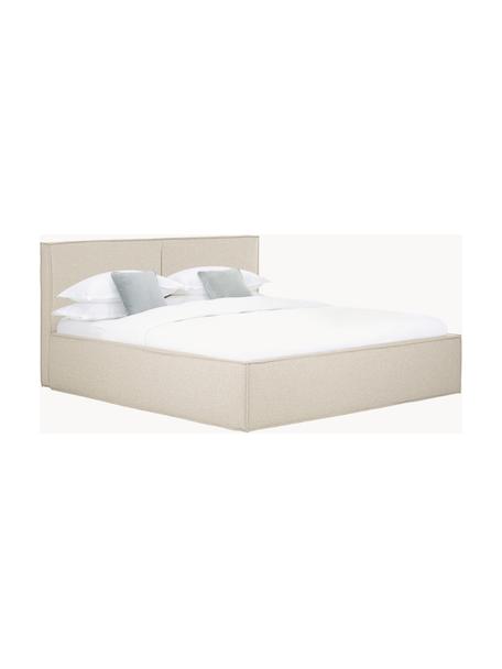 Gestoffeerd bed Dream met opbergruimte, Bekleding: polyester (gestructureerd, Frame: massief grenenhout, FSC-g, Geweven stof beige, B 140 x L 200 cm