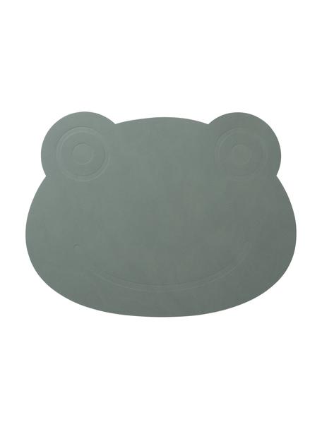 Leder-Tischset Frog, Kunstleder, Gummi, Pastellgrün, B 38 x L 28 cm