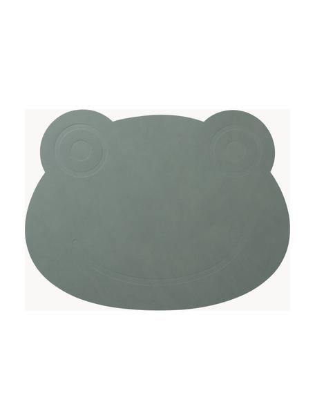 Tovaglietta americana in pelle Frog, 80% pelle riciclata e 20% gomma naturale, Verde salvia, Larg. 38 x Lung. 28 cm