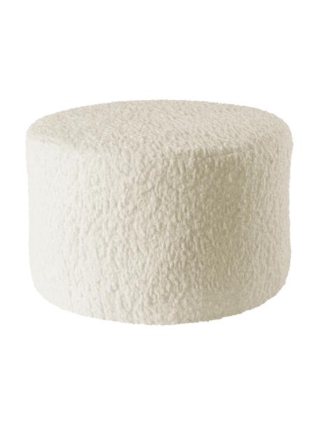 Kinder-Teddypouf Marbella, Bezug: Polyester, Gestell: Holz, Cremeweiß, Ø 40 x H 28 cm