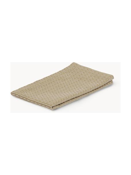 Torchon en coton bio Joseph, 100 % coton bio, certifié GOTS, Beige, blanc, larg. 30 x long. 35 cm