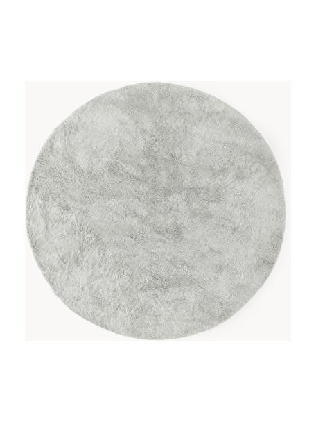 Tappeto rotondo morbido a pelo lungo Leighton, Retro: 70% poliestere, 30% coton, Grigio chiaro, Ø 250 cm (taglia XL)