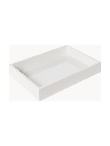 Hoogglans dienblad Hayley, Tafelblad: gelakt MDF, Onderzijde: fluwelen hoes, Wit, B 33 x D 24 cm