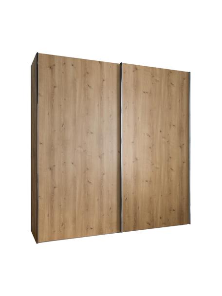 Armario Monaco, 2 puertas correderas, Estructura: material a base de madera, Barra: metal recubierto, Madera, An 197 x Al 217 cm