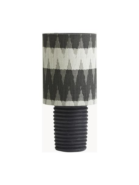 Lámpara de mesa pequeña Aine, Pantalla: tela, Cable: plástico, Negro, blanco, Ø 16 x Al 35 cm