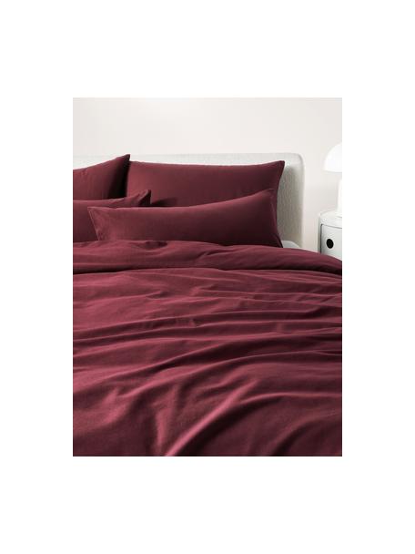 Flanell-Bettdeckenbezug Biba aus Baumwolle in Dunkelrot, Webart: Flanell Flanell ist ein k, Dunkelrot, B 135 x L 200 cm