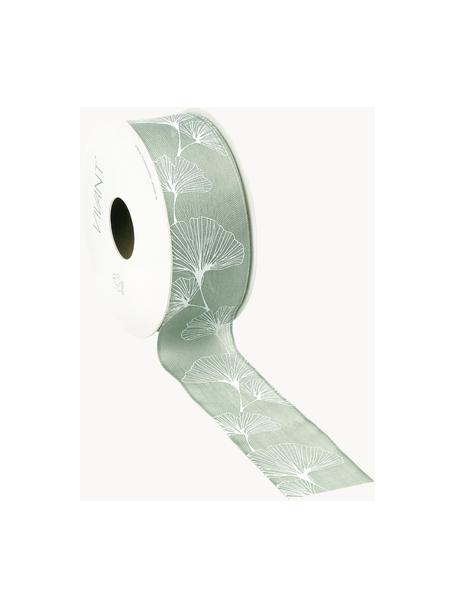 Cinta Gingko, Poliéster, Verde salvia, blanco, An 4 x L 1500 cm