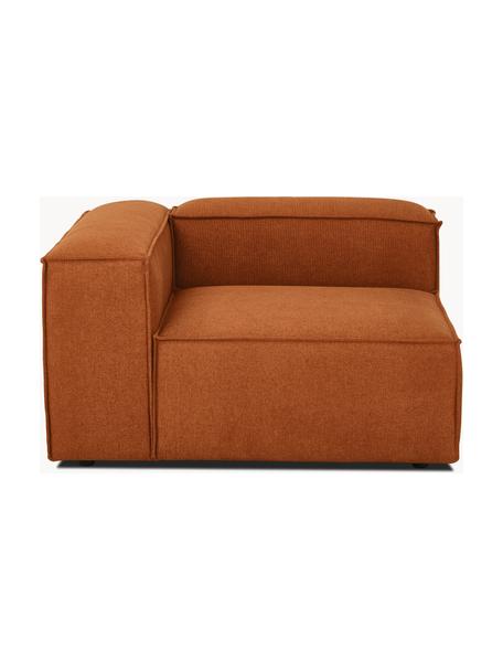 Hoekmodule Lennon, Bekleding: 100% polyester De slijtva, Frame: massief grenenhout, FSC-g, Poten: kunststof, Geweven stof terracotta, B 119 x D 119 cm, hoekdeel links