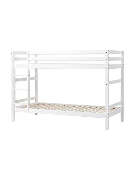 Łóżko piętrowe z drewna sosnowego Eco Dream, Lite drewno sosnowe z certyfikatem FSC, sklejka, Biały, S 90 x D 200 cm